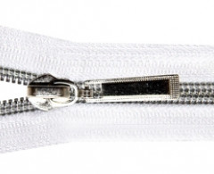 Молния спираль Т-7 декор. 35см (100шт) серебро